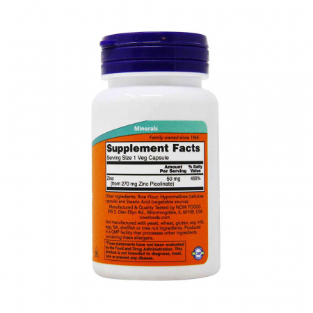 Zinc Picolinate 50mg now foods [2]