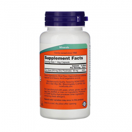 Zinc Picolinate 50mg now foods [1]