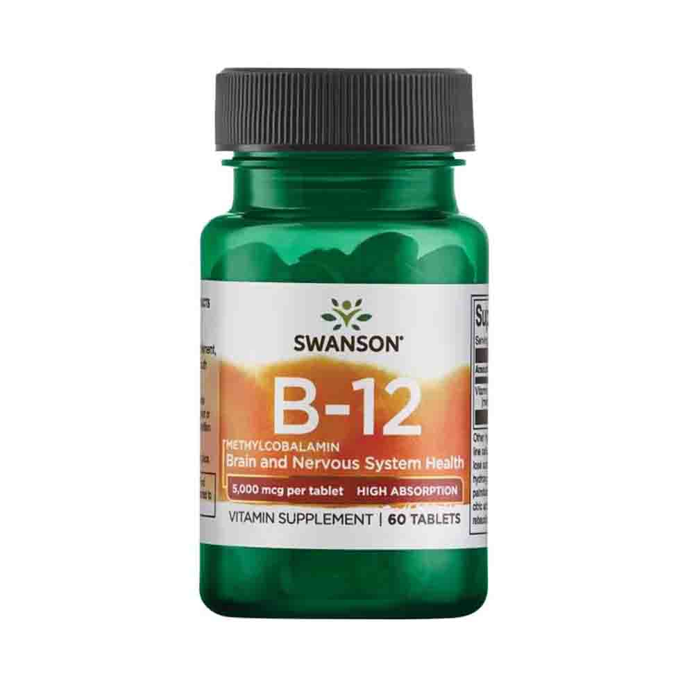 Vitamin B-12 Methylcobalamin, 5000mcg, Swanson, 60 Tablete