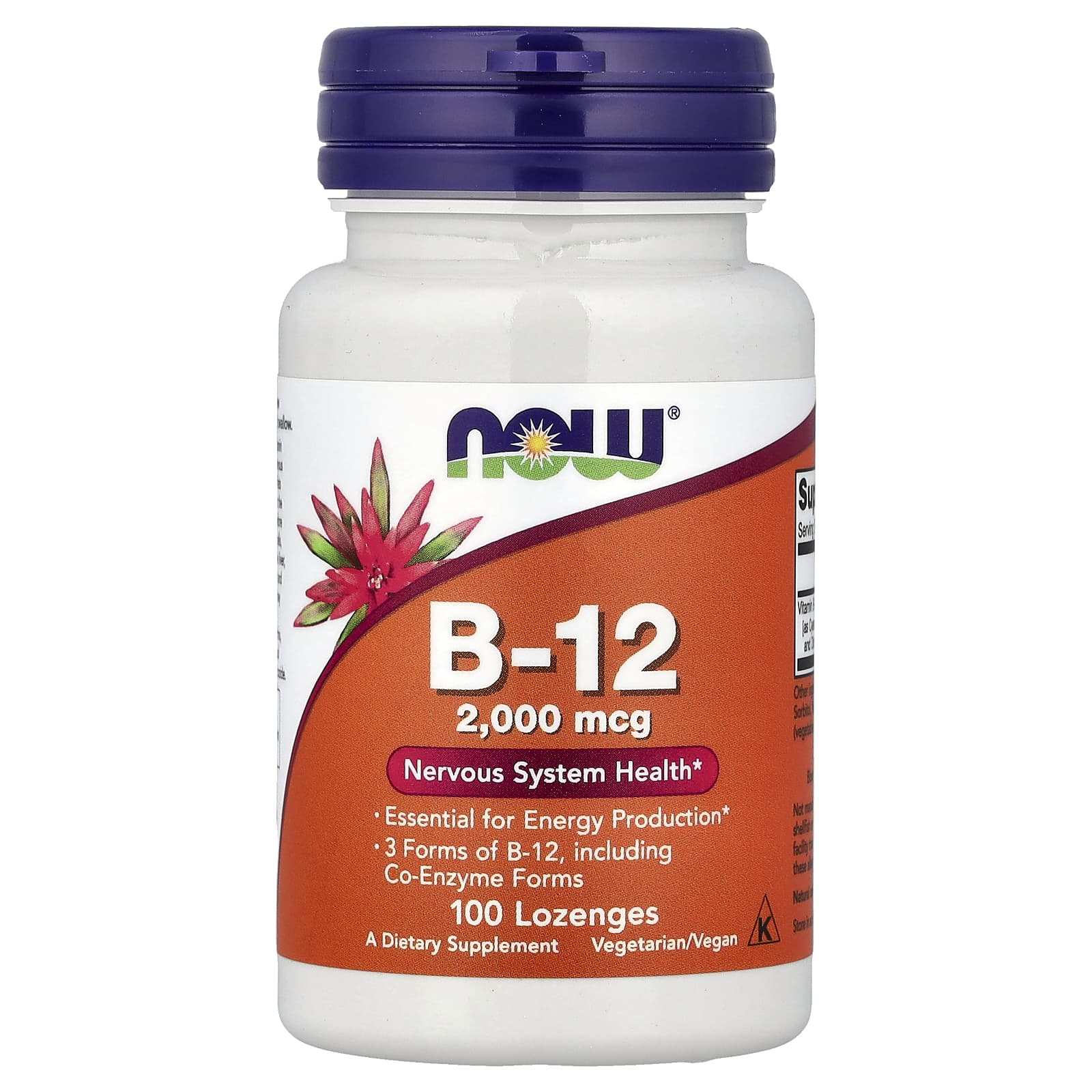 now vitamin d Vitamin B-12, 2000 mcg, NOW Foods, 100 drajeuri 2000 mcg, 03.2027