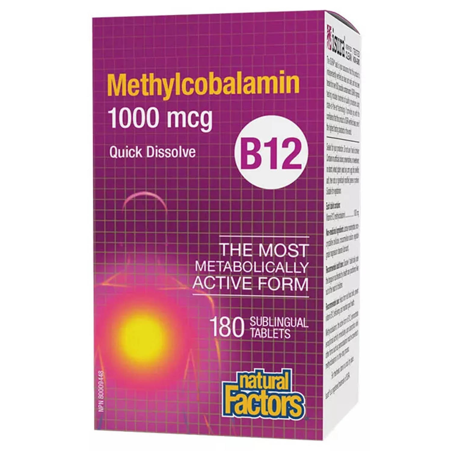 vitamina b12 Vitamin B12, Methylcobalamin, 1000 mcg, Natural Factors, 180 tablete 02.2029, 1000 mcg, 180 Tabs