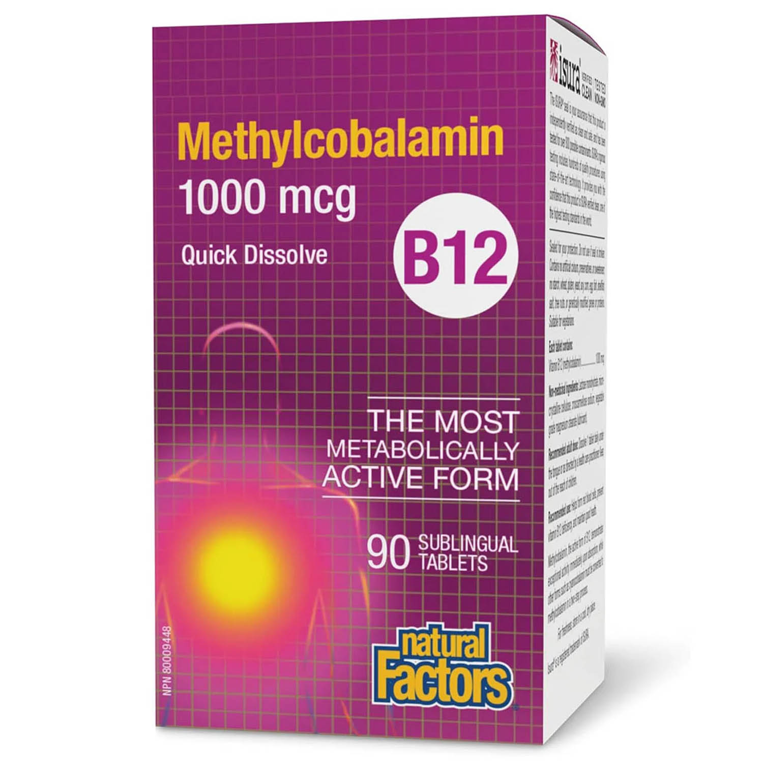 vitamina b12 Vitamin B12, Methylcobalamin, 1000 mcg, Natural Factors, 90 tablete 02.2029, 1000 mcg, 90 Tabs