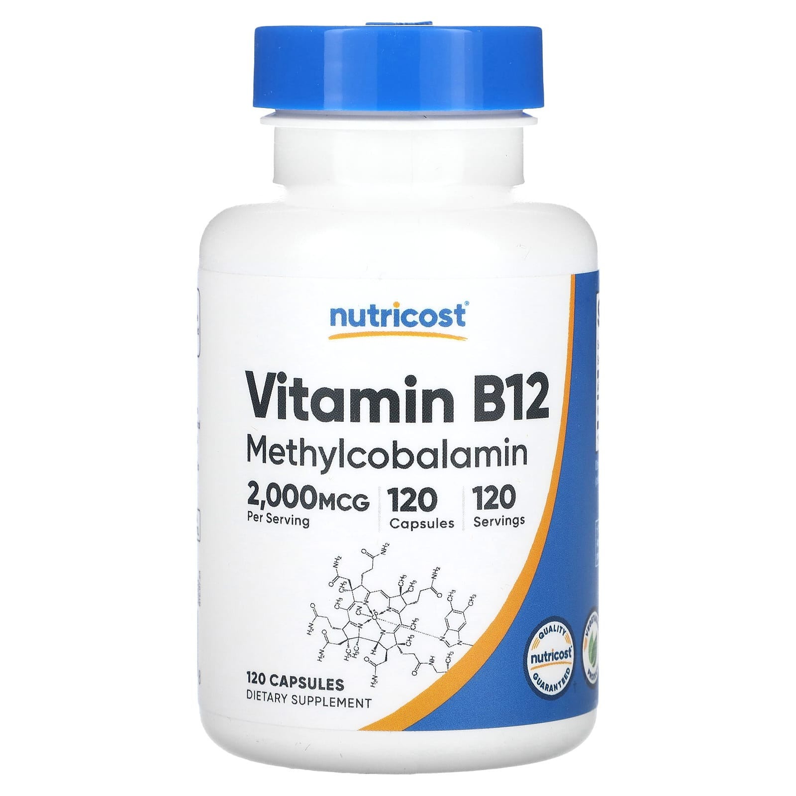 vitamina b12 Vitamina B12 Metilcobalamina, 2000 mcg, Nutricost, 120 capsule 01.2028, 2000 mcg