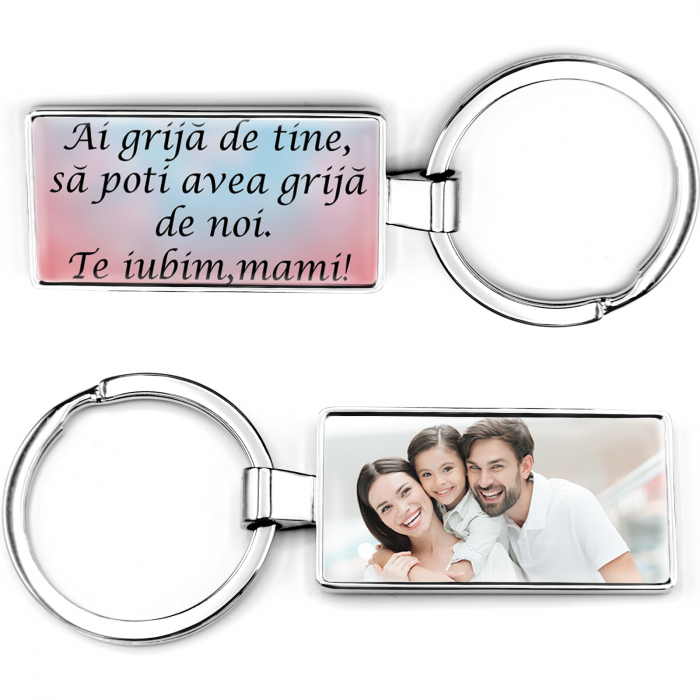 Breloc personalizat cu poza si text [2]
