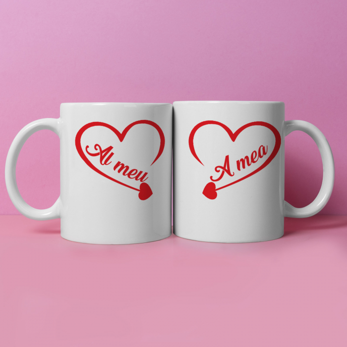 Set 2 cani personalizate cu poza si model A mea, Al meu [2]