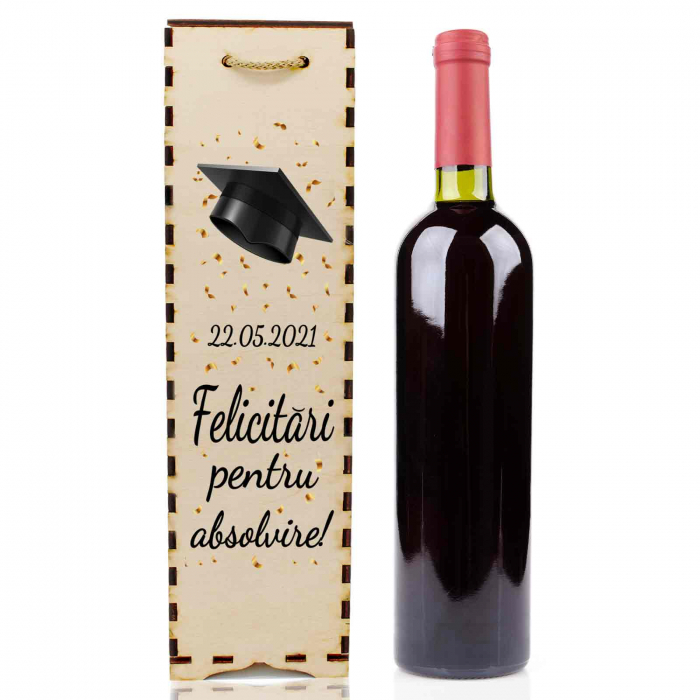 Cutie de vin personalizata cu model absolvire [2]