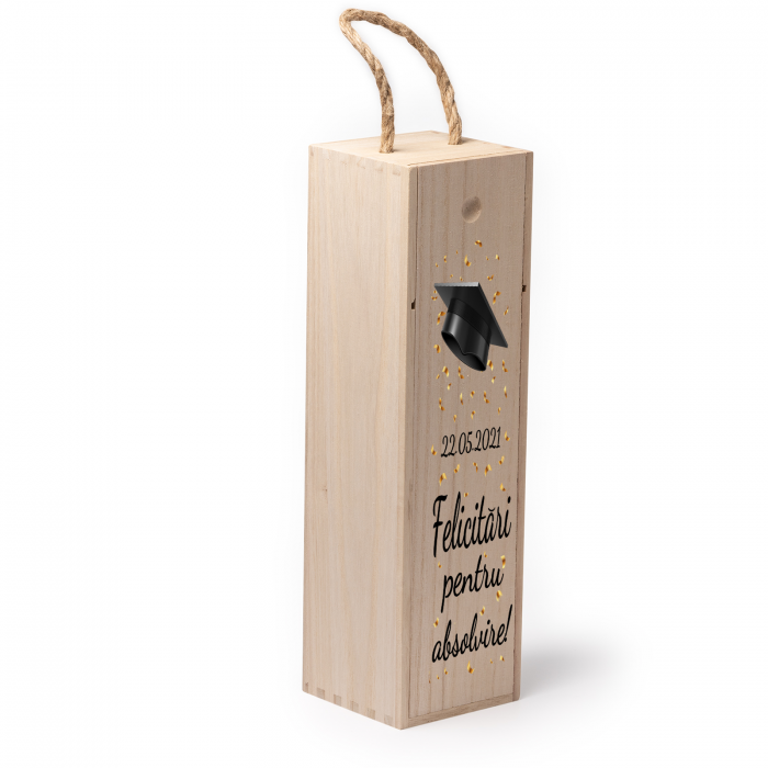 Cutie de vin personalizata cu model absolvire [2]