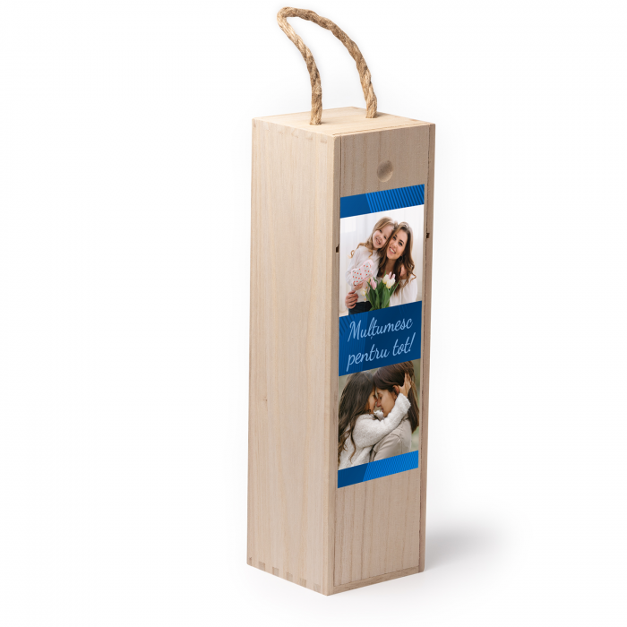 Cutie de vin personalizata cu model si 2 poze [2]