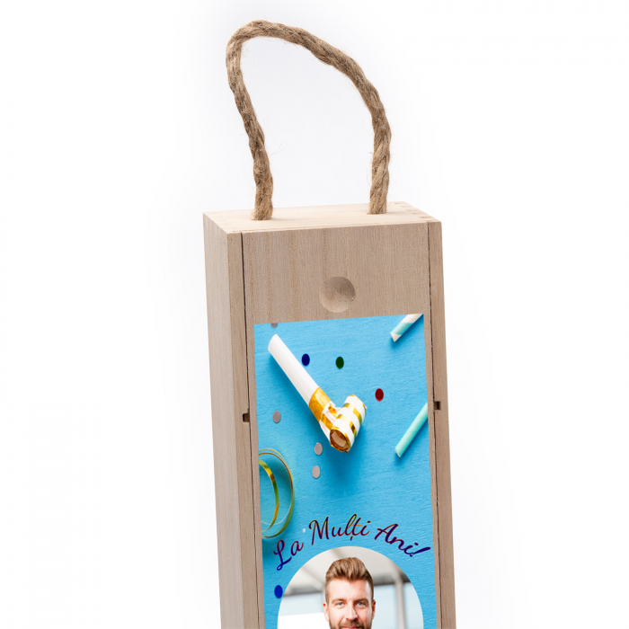Cutie de vin personalizata cu model ANIVERSARE cu o poza [4]