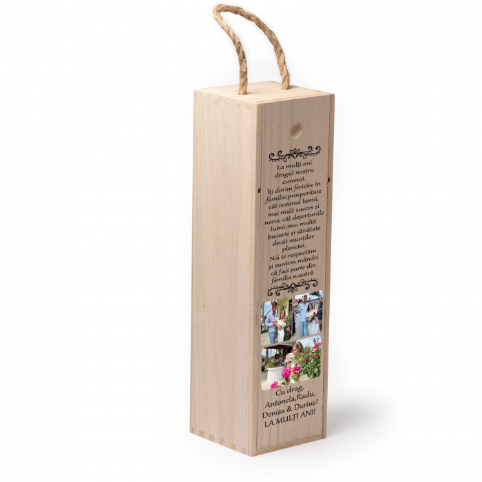 Cutie de vin personalizata cu model cu 3 poze Rude [2]