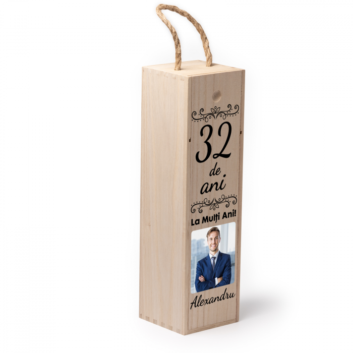 Cutie de vin personalizata cu model ANIVERSARE cu o poza si text [2]