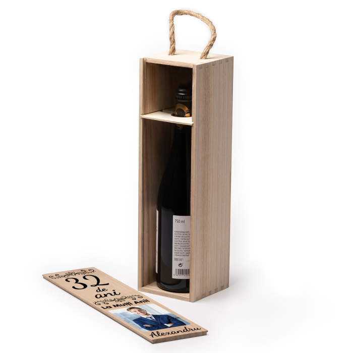 Cutie de vin personalizata cu model ANIVERSARE cu o poza si text [5]