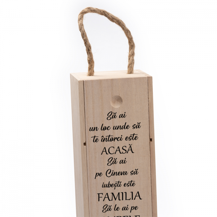 Cutie de vin personalizata cu model cu poza si text Familia [4]