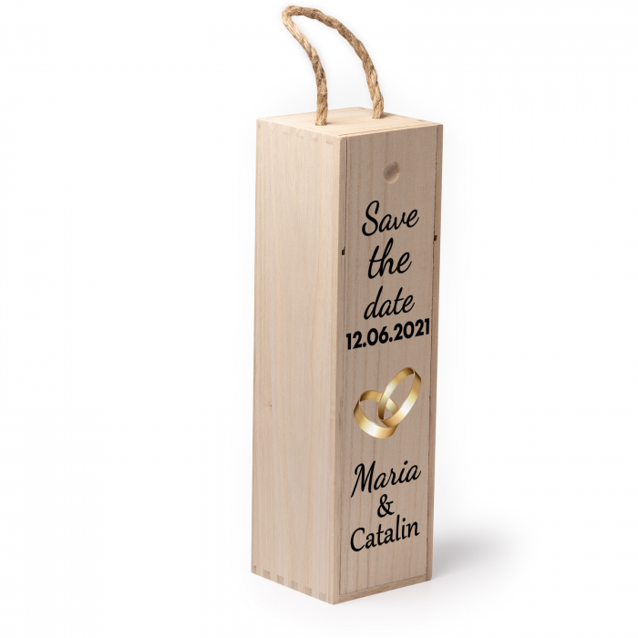 Cutie de vin personalizata cu model SAVE THE DATE cu o poza si text [2]