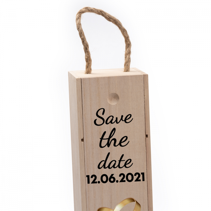 Cutie de vin personalizata cu model SAVE THE DATE cu o poza si text [4]