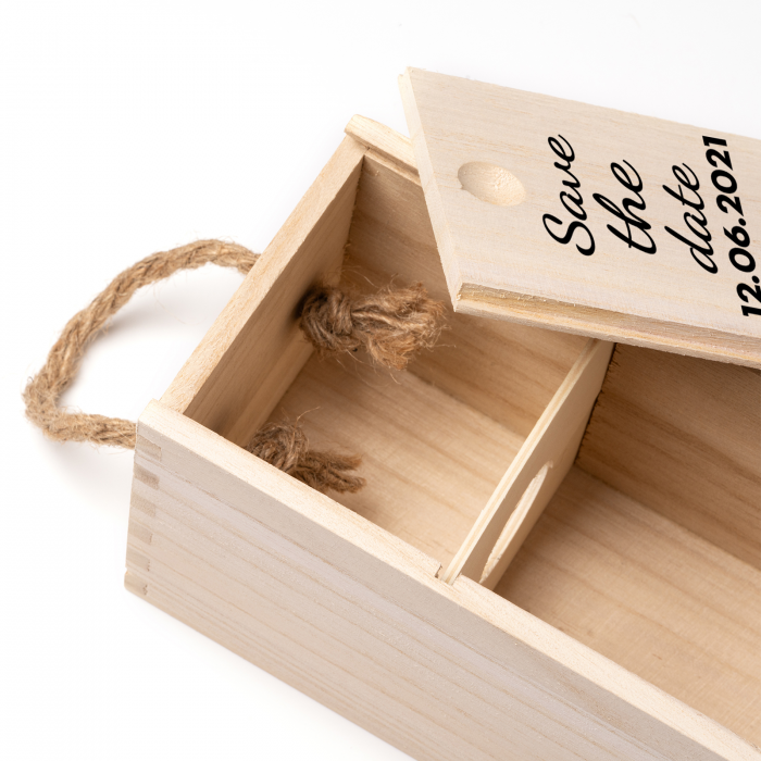 Cutie de vin personalizata cu model SAVE THE DATE cu o poza si text [3]