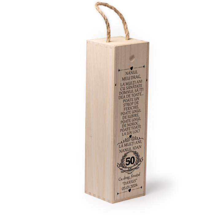 Cutie de vin personalizata cu model cu text Nasi [2]