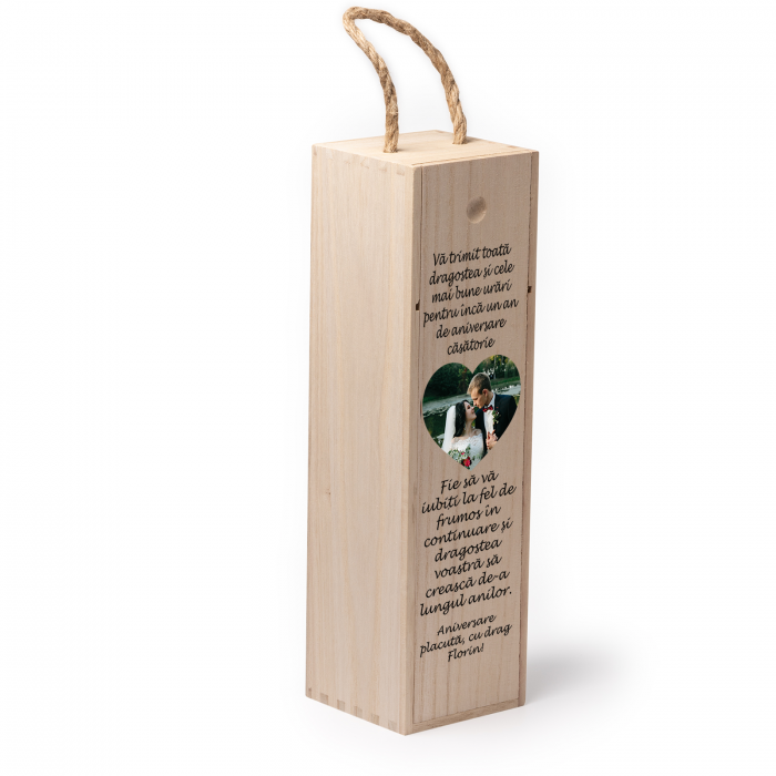 Cutie de vin personalizata cu model Aniversare Casatorie [2]