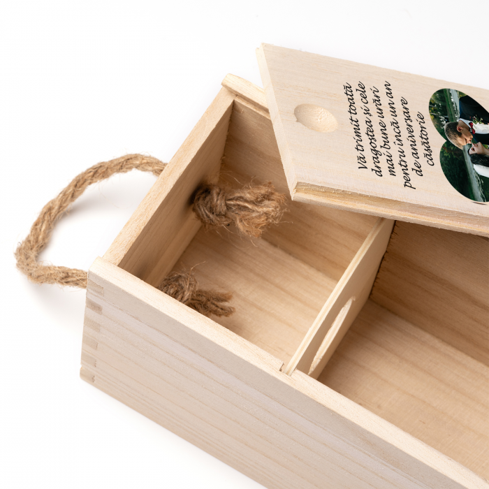 Cutie de vin personalizata cu model Aniversare Casatorie [3]