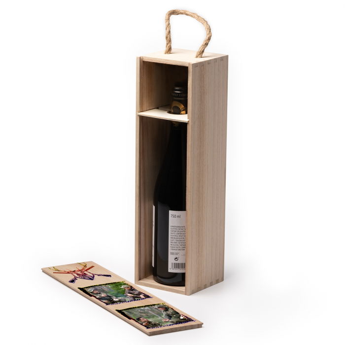 Cutie de vin personalizata cu model si 2 poze [5]