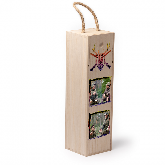Cutie de vin personalizata cu model si 2 poze [2]