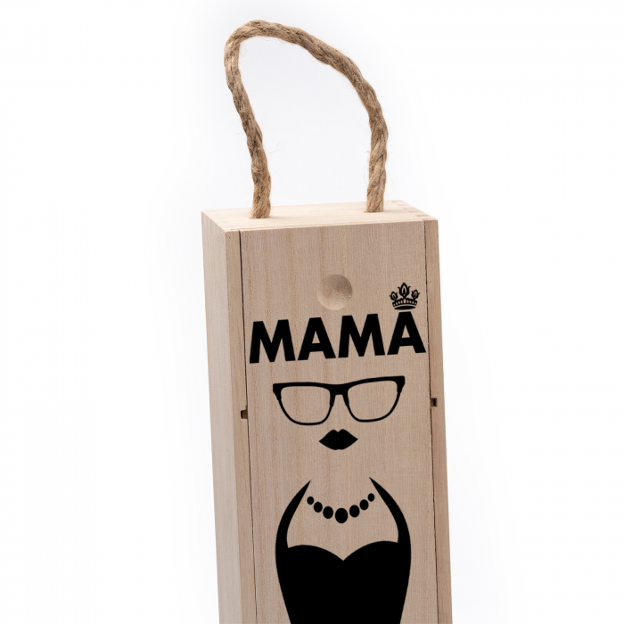 Cutie de vin personalizata cu model MAMA si text [4]