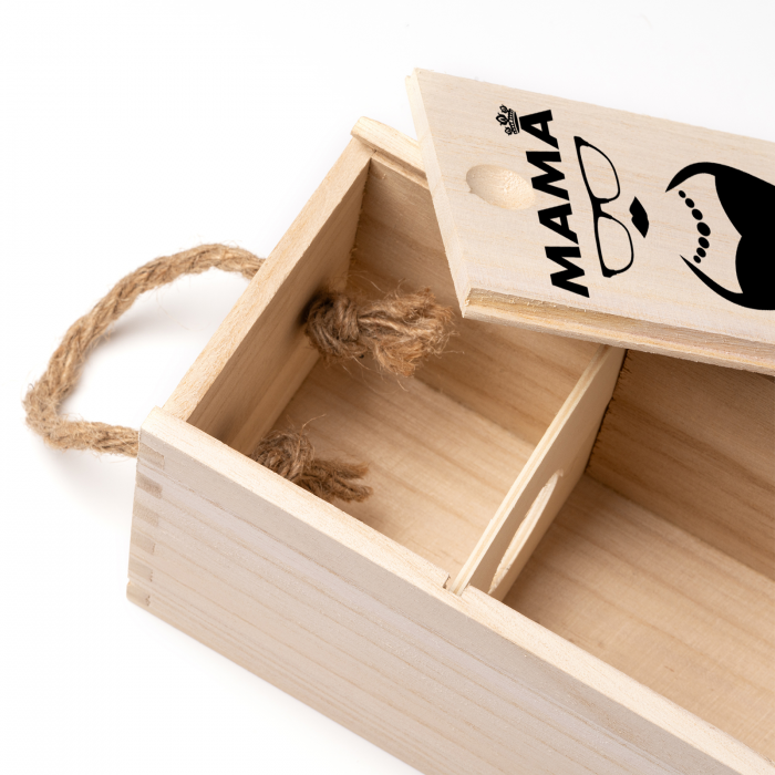 Cutie de vin personalizata cu model MAMA si text [3]