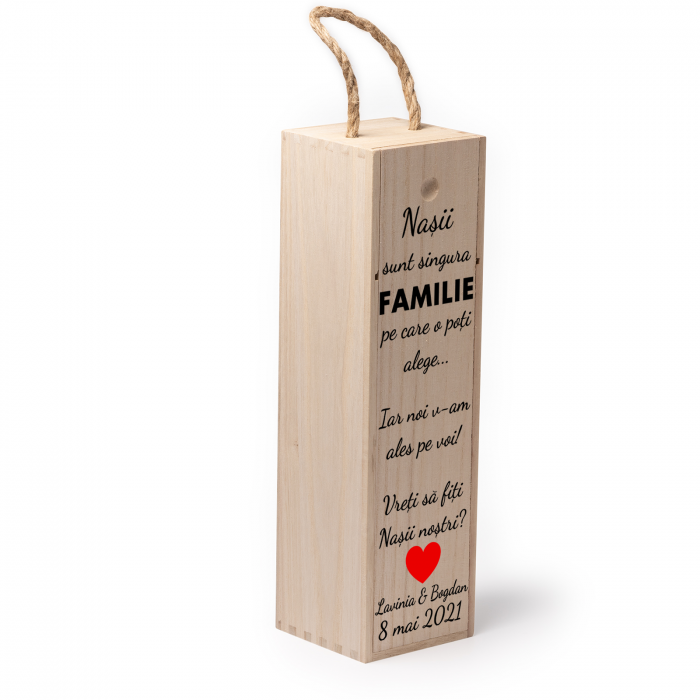Cutie de vin personalizata cu model NASI cu text [2]