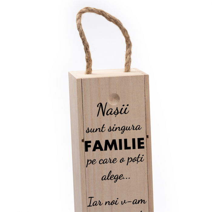 Cutie de vin personalizata cu model NASI cu text [4]