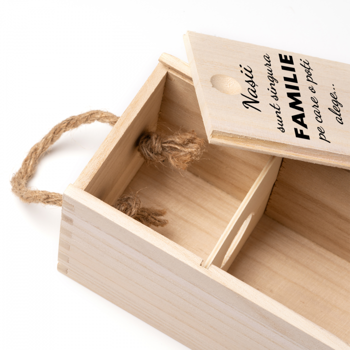 Cutie de vin personalizata cu model NASI cu text [3]
