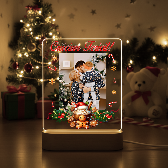 Lampa 3D iluminata personalizata cu model de Turta Dulce [2]