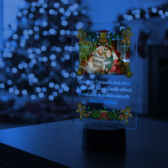 Lampa 3D iluminata personalizata cu model de Craciun [5]