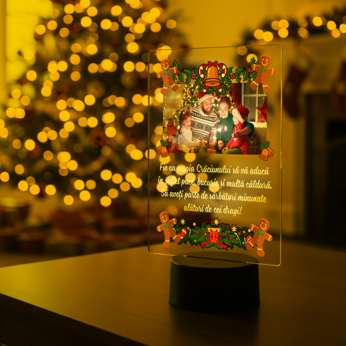 Lampa 3D iluminata personalizata cu model de Craciun [4]