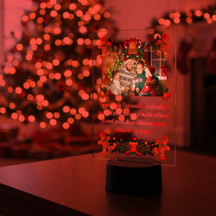 Lampa 3D iluminata personalizata cu model de Craciun [2]