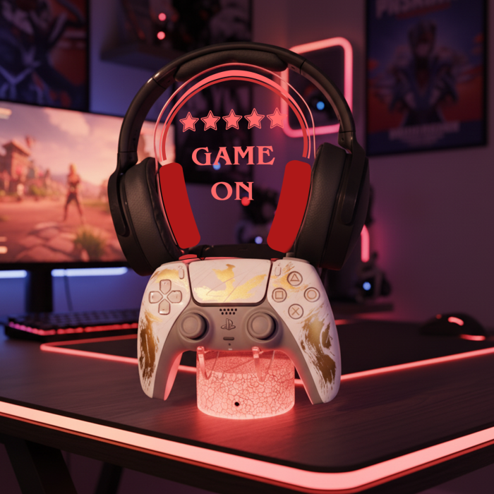 Suport LED personalizat pentru controller si casti Game On [6]
