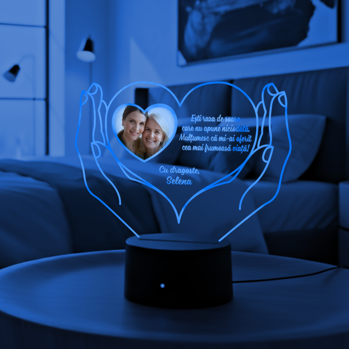 Lampa 3D LED personalizata pentru mama [2]