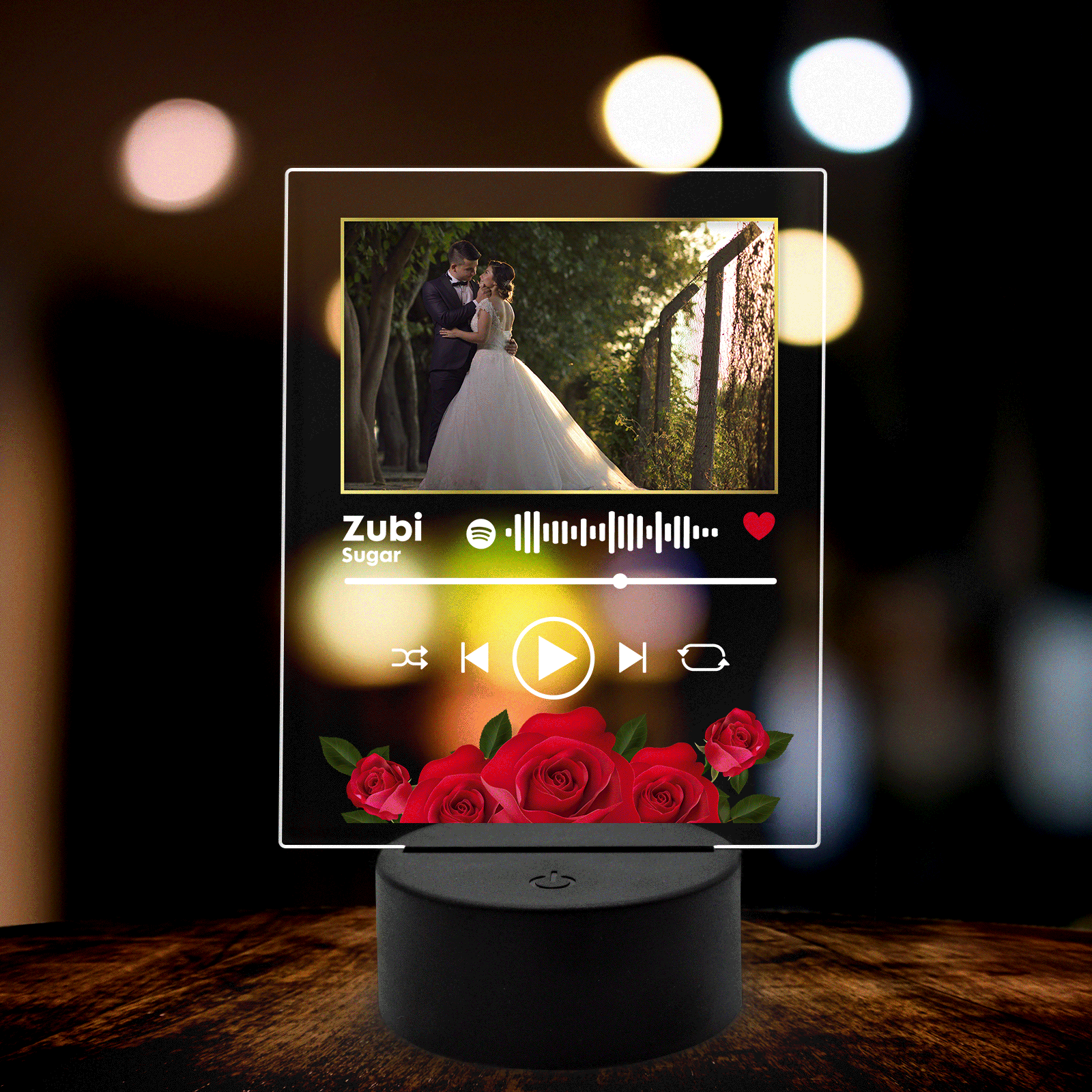 Lampa 3D luminoasa personalizata cu model de Spotify [2]