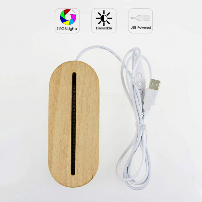 Lampa iluminata  3D cu baza din lemn  o poza si text model pentru Sot [10]