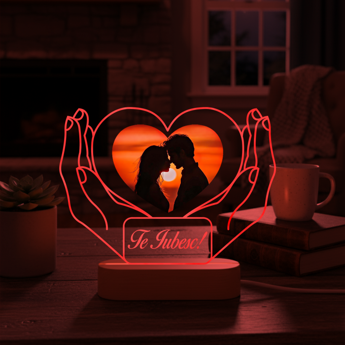 Lampa 3D LED personalizata cu text TE IUBESC [1]