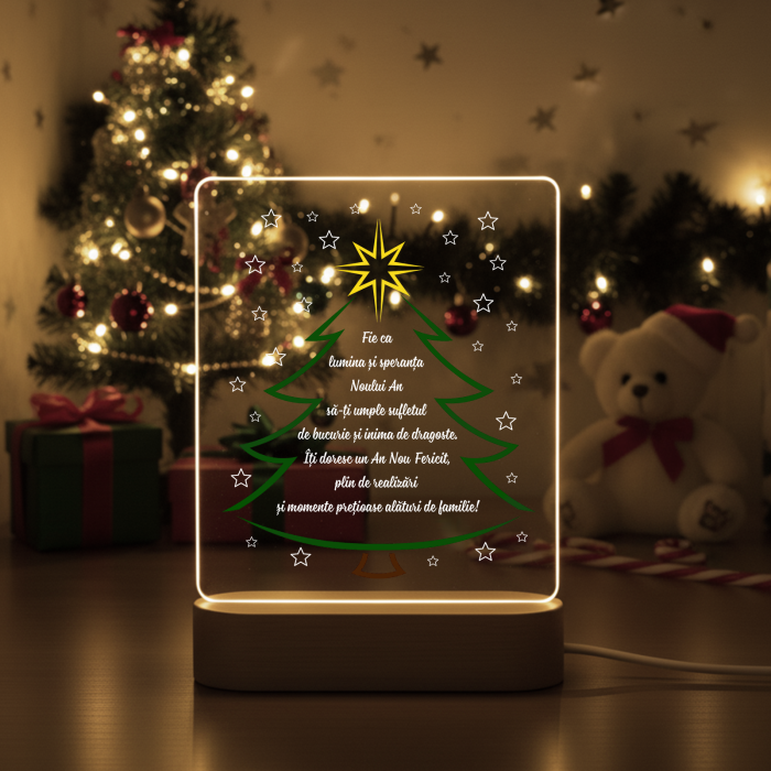 Lampa 3D iluminata personalizata cu model de Bradut [1]