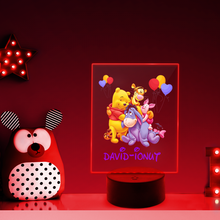 Lampa personalizata 3D cu winnie the pooh [3]