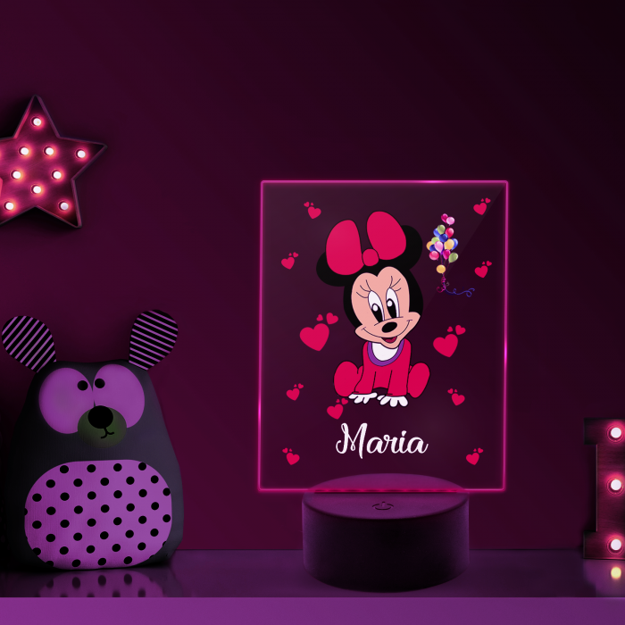Lampa personalizata 3D Baby Mini mouse [6]