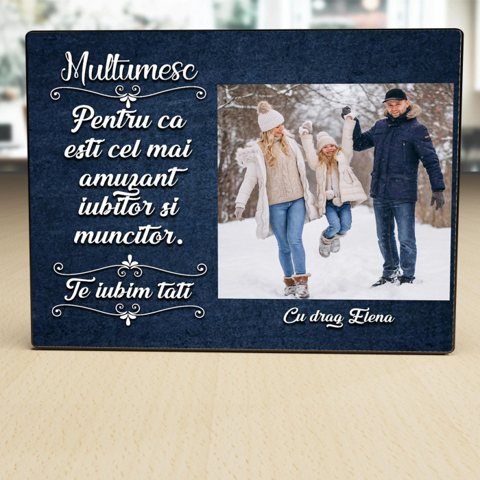 Placheta Personalizata lemn Pentru Tata O poza si text [2]