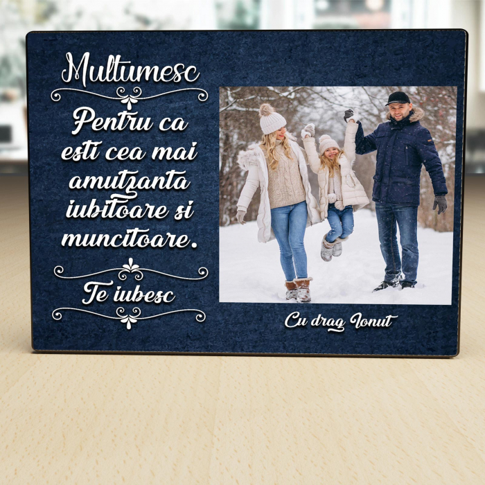 Placheta Personalizata lemn O poza si text Pentru Iubita [2]