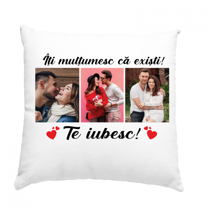 Perna personalizata cu 2 poze si text Te iubesc ca-n prima zi [4]