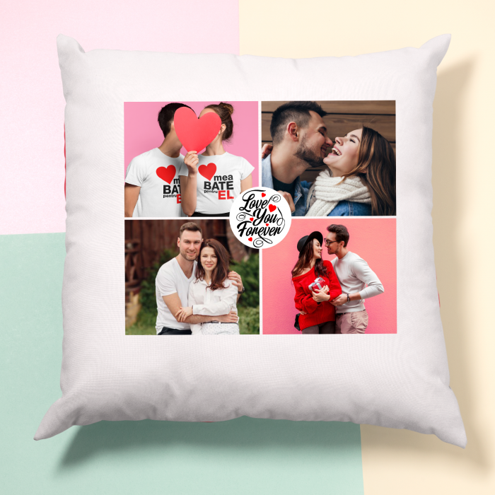 Perna personalizata cu patru poze si model love you forever [2]