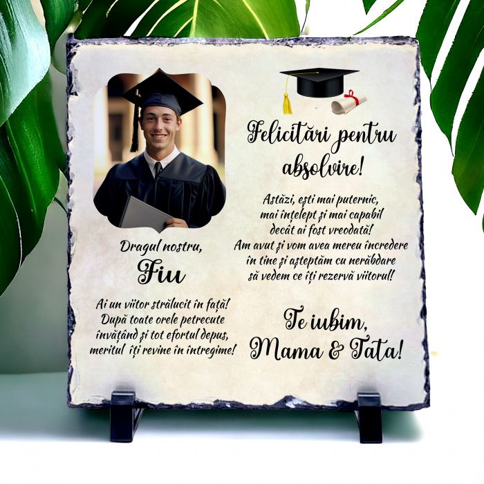 Placa de ardezie personalizata felicitari pentru absolvire [3]