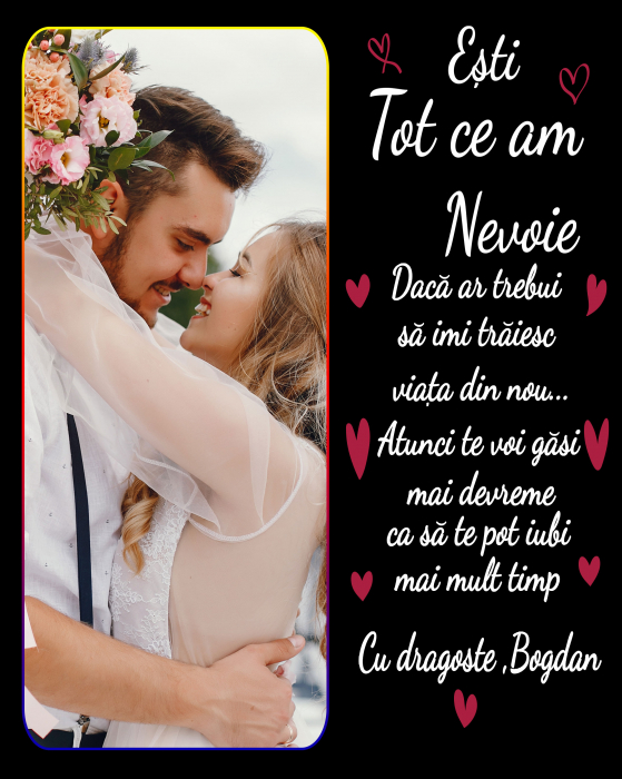 Placheta personalizata o poza si text Esti tot ce am [2]