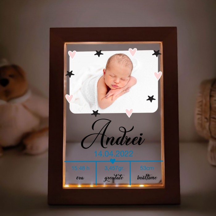 Rama iluminata personalizata model cu poza pentru copii [4]