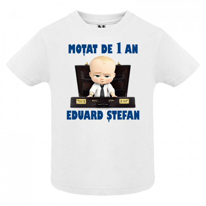 Set 3 tricouri personalizate mama tata si copil cu nume si varsta "Bebe Sef" [4]